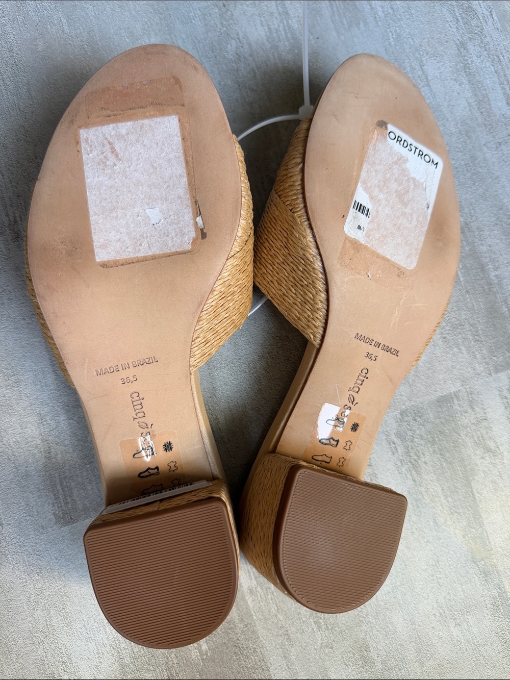 cinq a sept 45mm Dani Sandals Tan Raffia Slide Sz 36.5 $345 - Picture 10 of 10